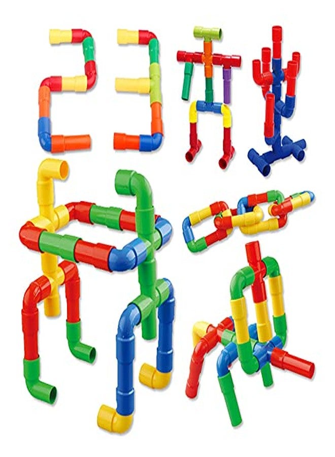 AEXONIZ TOYS مجموعة مكعبات بناء ملونة للأطفال من AEXONIZ TOYS - مكعبات بناء أنابيب بلاستيكية بعجلات، ألعاب بناء إبداعية وذكية وممتعة وتعليمية، مجموعة هدايا للأطفال (85 قطعة) - Image 4